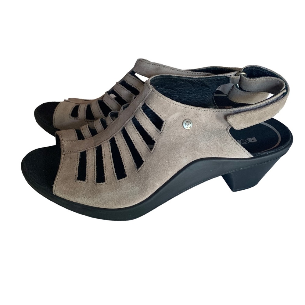 ROMOKA Mokassetta 287 Woman’s Platform Dress Sandal Taupe Size 39 EURO 8-8.5 US - Picture 2 of 13